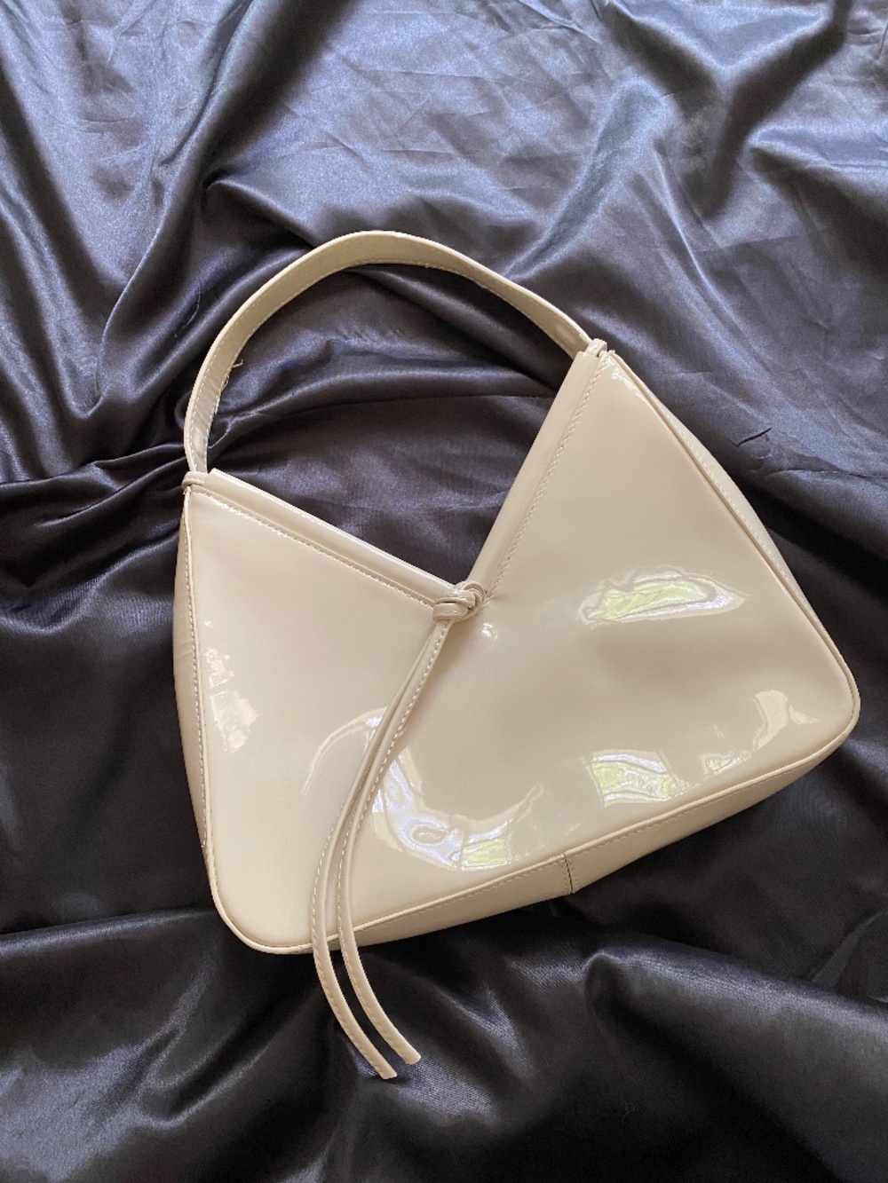 Reformation Cream Chiara Patent Leather Convertible Bag